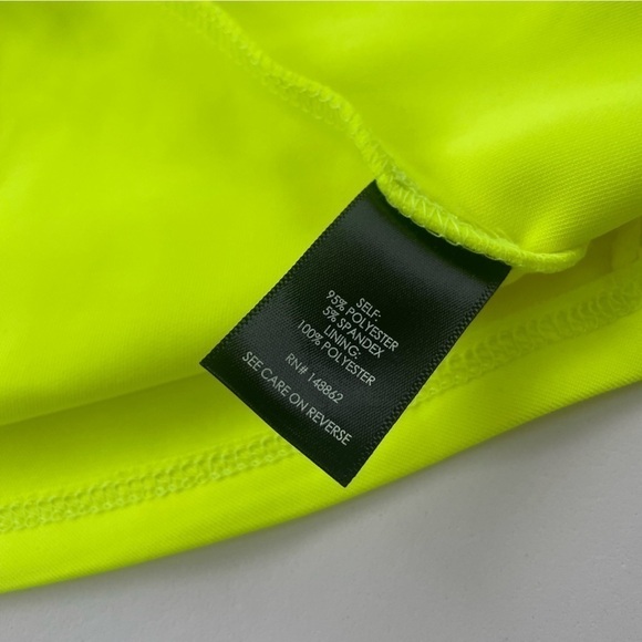 TORRID Scuba Off-Shoulder V Bar Peplum Top Neon Yellow Size 14/16 NWT - Picture 11 of 12